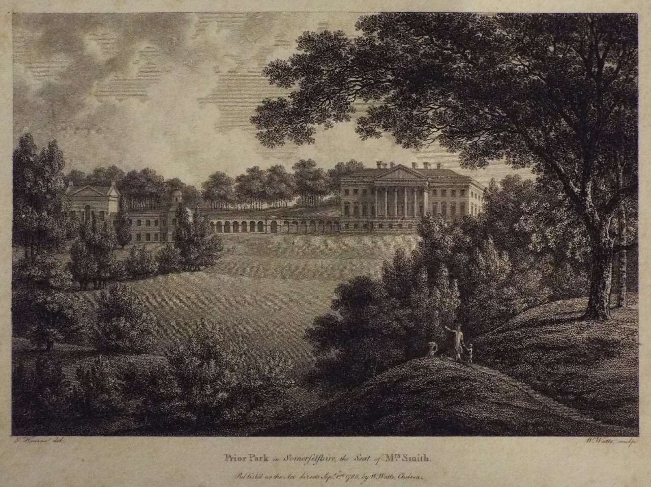 Print - Prior Park in Somersetshire, the Seat of Mrs. Smith. - Watts